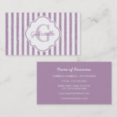 Monogram met Paarse tekening en naam van de tekeni Visitekaartje (Voorkant / Achterkant)