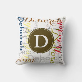 monogram met patroonnaam stijlvol decor kussen