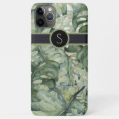 Monogram met prachtige tropische bladeren Case-Mate iPhone case (Achterkant)