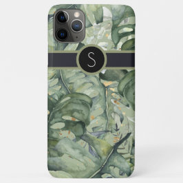 Monogram met prachtige tropische bladeren Case-Mate iPhone case