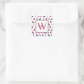 Monogram met preppy zeilboten vierkante sticker (Tas)