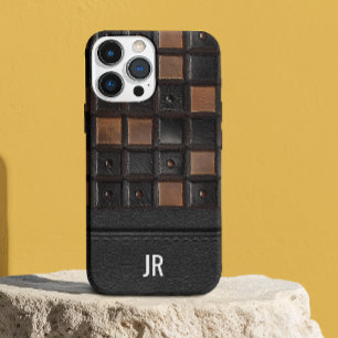 Monogram met reliëf en gegraveerde leerlook Case-Mate iPhone 14 hoesje