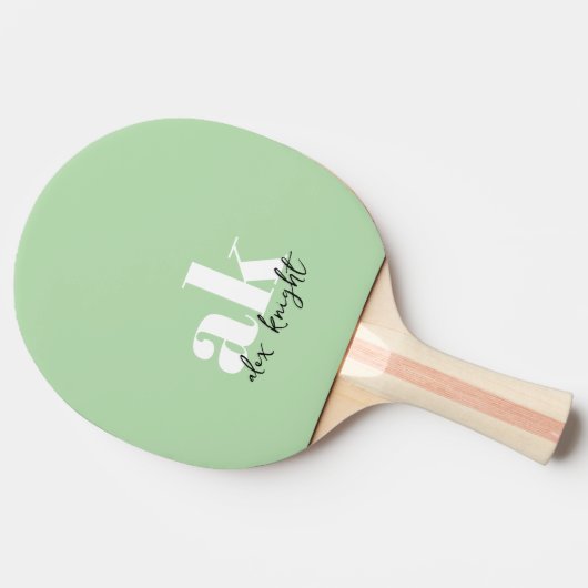 Monogram met retrosignatuur gecontroleerd tafeltennisbatje (Zijkant)