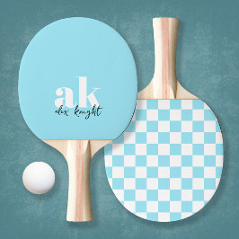 Monogram met retrosignatuur gecontroleerd tafeltennisbatje