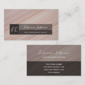 Monogram met rode gestreepte marmer-structuur visitekaartje (Voorkant / Achterkant)