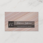 Monogram met rode gestreepte marmer-structuur visitekaartje (Voorkant)