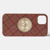 Monogram met rode speldenachtergrond Case-Mate iPhone case (Achterkant (horizontaal))