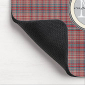 Monogram met rode speldenachtergrond muismat (Hoek)