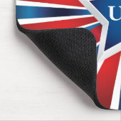 Monogram met rode, witte en blauwe strepen muismat (Hoek)