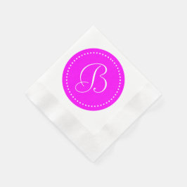 Monogram met roze/witte stip servet