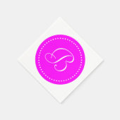 Monogram met roze/witte stip servetten (Hoek)