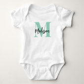 Monogram met scriptnaam romper (Voorkant)