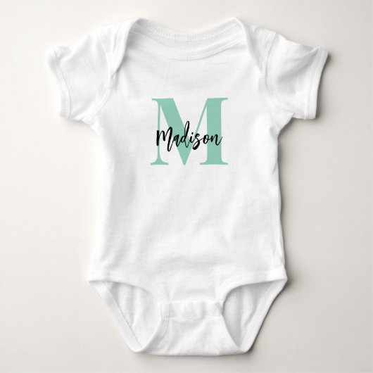 Monogram met scriptnaam romper (Voorkant)