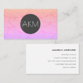 Monogram met stijlvol patroon visitekaartje (Voorkant / Achterkant)
