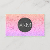 Monogram met stijlvol patroon visitekaartje (Voorkant)