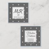 Monogram met stippen vierkante visitekaartje (Voorkant / Achterkant)