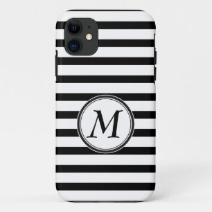 Monogram met strepen iPhone 11 hoesje