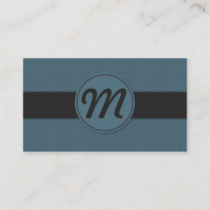 Monogram met textuur (blauw) visitekaartje