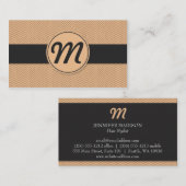 Monogram met textuur (oranje) visitekaartje (Voorkant / Achterkant)
