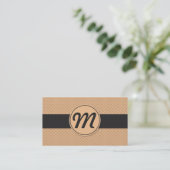 Monogram met textuur (oranje) visitekaartje (Staand voorkant)