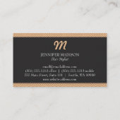 Monogram met textuur (oranje) visitekaartje (Achterkant)