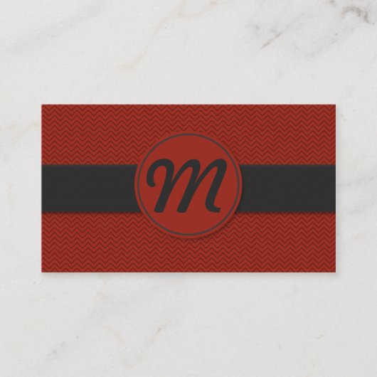 Monogram met textuur (rood) visitekaartje (Voorkant)
