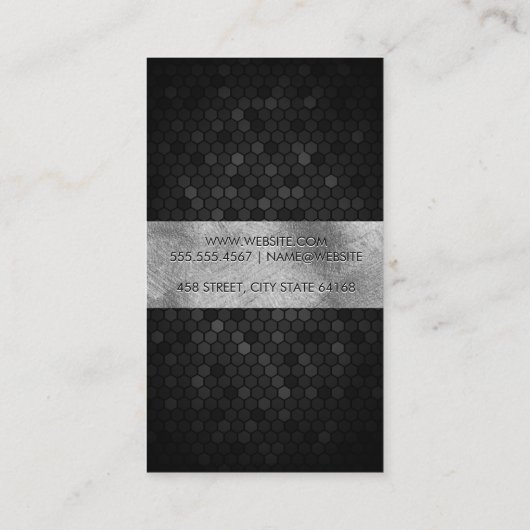 Monogram met twee letters | Geometrisch Metallic Visitekaartje (Achterkant)