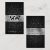 Monogram met twee letters | Geometrisch Metallic Visitekaartje (Voorkant / Achterkant)