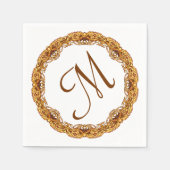 Monogram met tweedelig gouden lijst servetten (Voorkant)