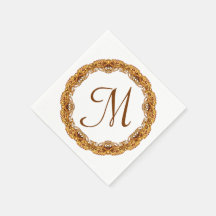Monogram met tweedelig gouden lijst