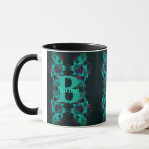 Monogram met uw eerste naam lelie kunst gepersonal mok