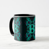 Monogram met uw eerste naam lelie kunst gepersonal mok (Voorkant links)