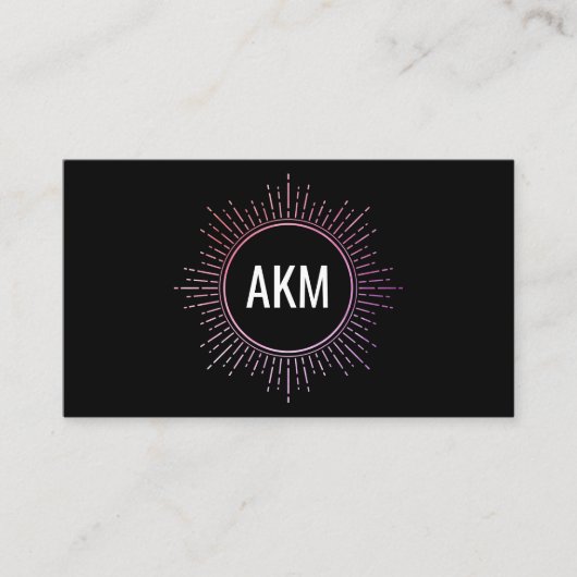 Monogram met verlichte elementen visitekaartje (Voorkant)