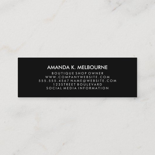 Monogram met verlichtingselementen mini visitekaartje (Achterkant)