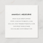 Monogram met verlichtingselementen vierkante visitekaartje (Achterkant)