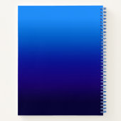 Monogram met verloop van hemelsblauw naar marinebl notitieboek (Achterkant)