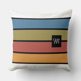 Monogram met Vette Strepen Kussen