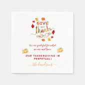 Monogram met waterverf herfstbladeren en dankbetui servet (Voorkant)