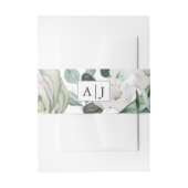 Monogram met White Floral Wedding Uitnodigingen Wikkel (Voorkant Voorbeeld)