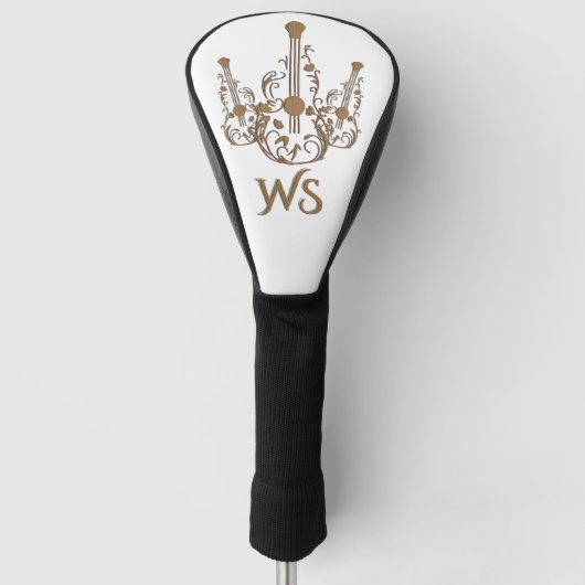 Monogram met wieltjes golfheadcover (Voorkant)