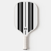 Monogram met witte en zwarte strepen pickleball paddle (Achterkant)