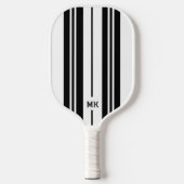 Monogram met witte en zwarte strepen pickleball paddle (Voorkant)