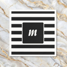 Monogram met zwarte en witte streep