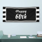 Monogram met zwarte en witte streep spandoek (Beurs)