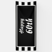 Monogram met zwarte en witte streep spandoek (Verticaal)