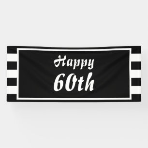 Monogram met zwarte en witte streep spandoek