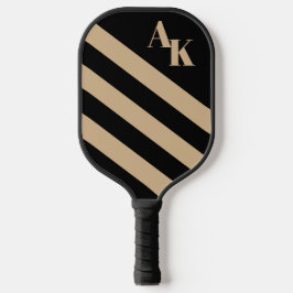 Monogram met zwarte en zwarte strepen pickleball paddle