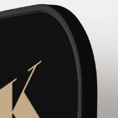 Monogram met zwarte en zwarte strepen pickleball paddle (Links Detail)