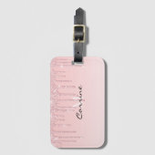 Monogram metaal Baby roze druppelaar Glitter Icing Bagagelabel (Voorkant (verticaal))