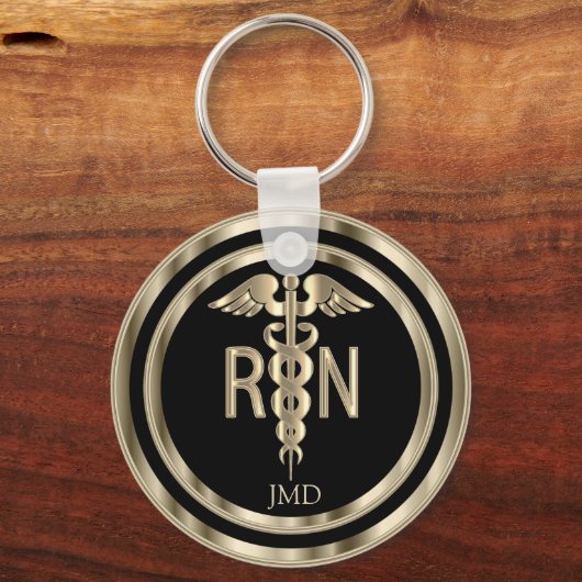 Monogram metaal goud voor een geregistreerde verpl sleutelhanger (Voorkant)